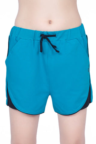 Girls Teal Comfort Cotton Shorts