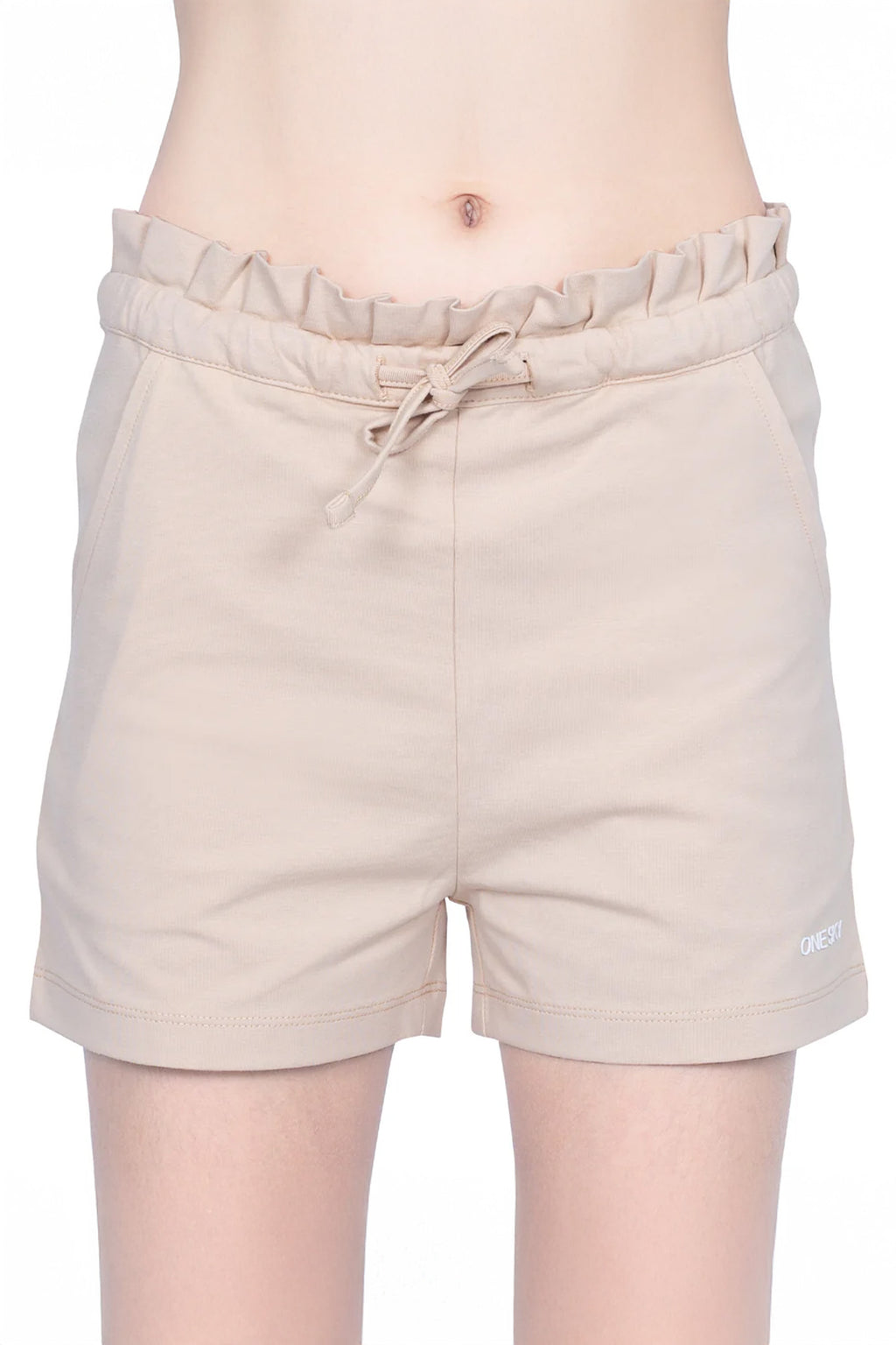GIRLS BEIGE FRILL SHORTS
