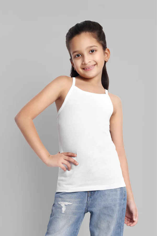 Girls Cotton White Camisole