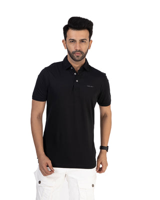 Men Black Polo T-Shirt