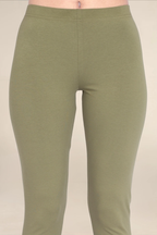 Women Olive Ankle Length Legging