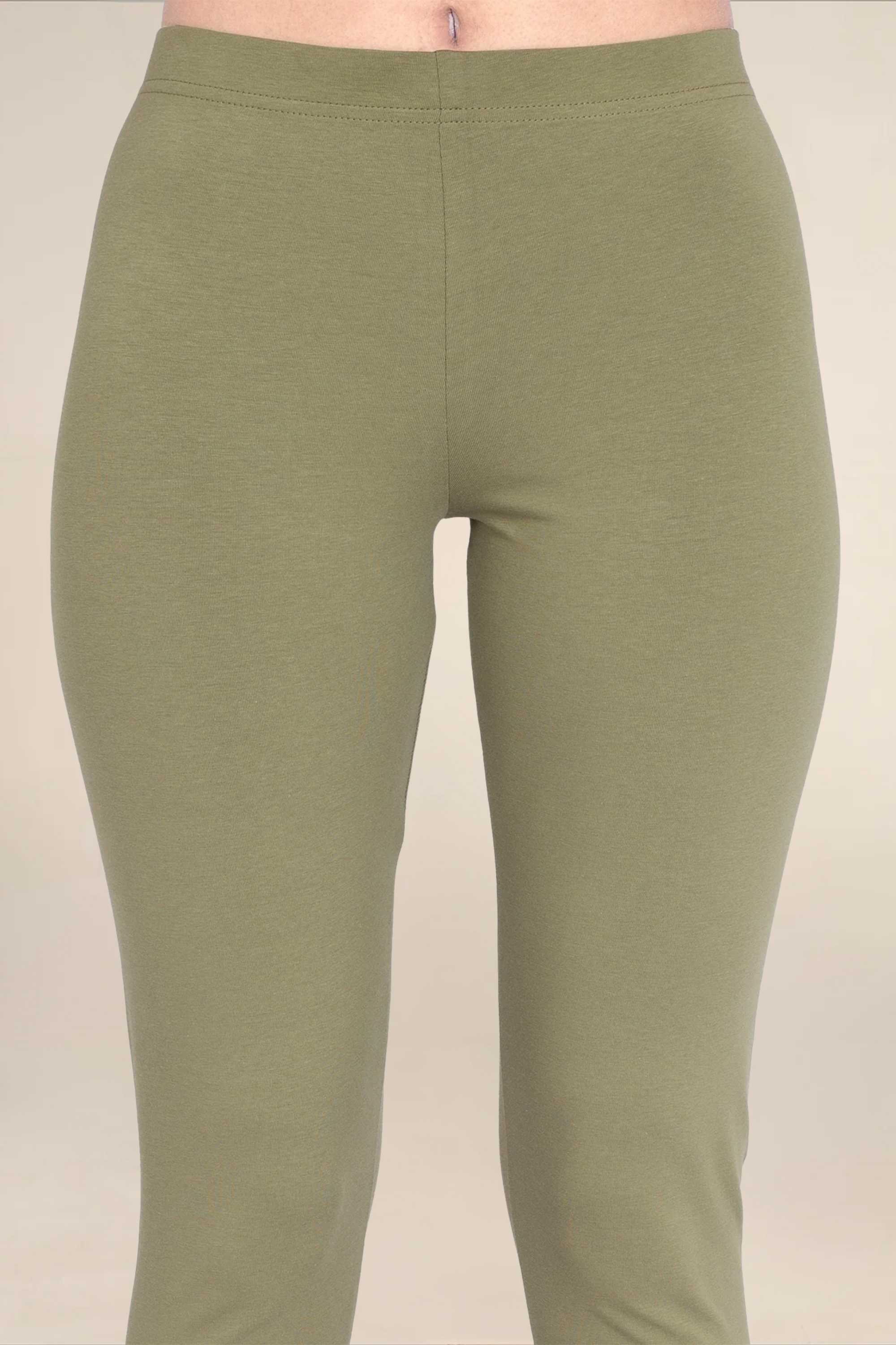 Women Olive Ankle Length Legging