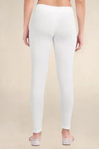 Women White Breathable Long Length Legging