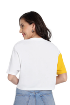 Women White Oversized Crop Top
