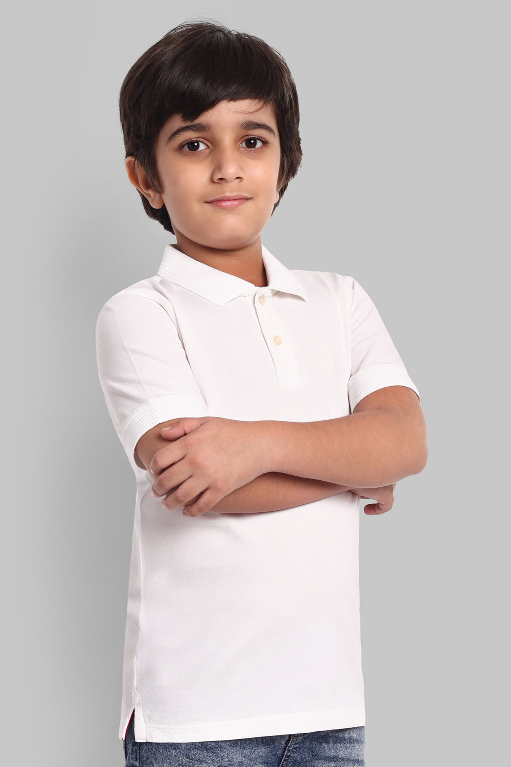 Boys Classic Cotton Polo T-Shirt White