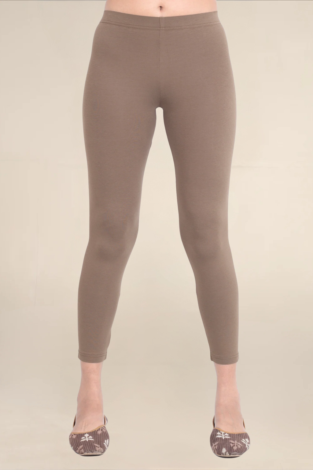 Women Mid Brown Ankle Length Legging