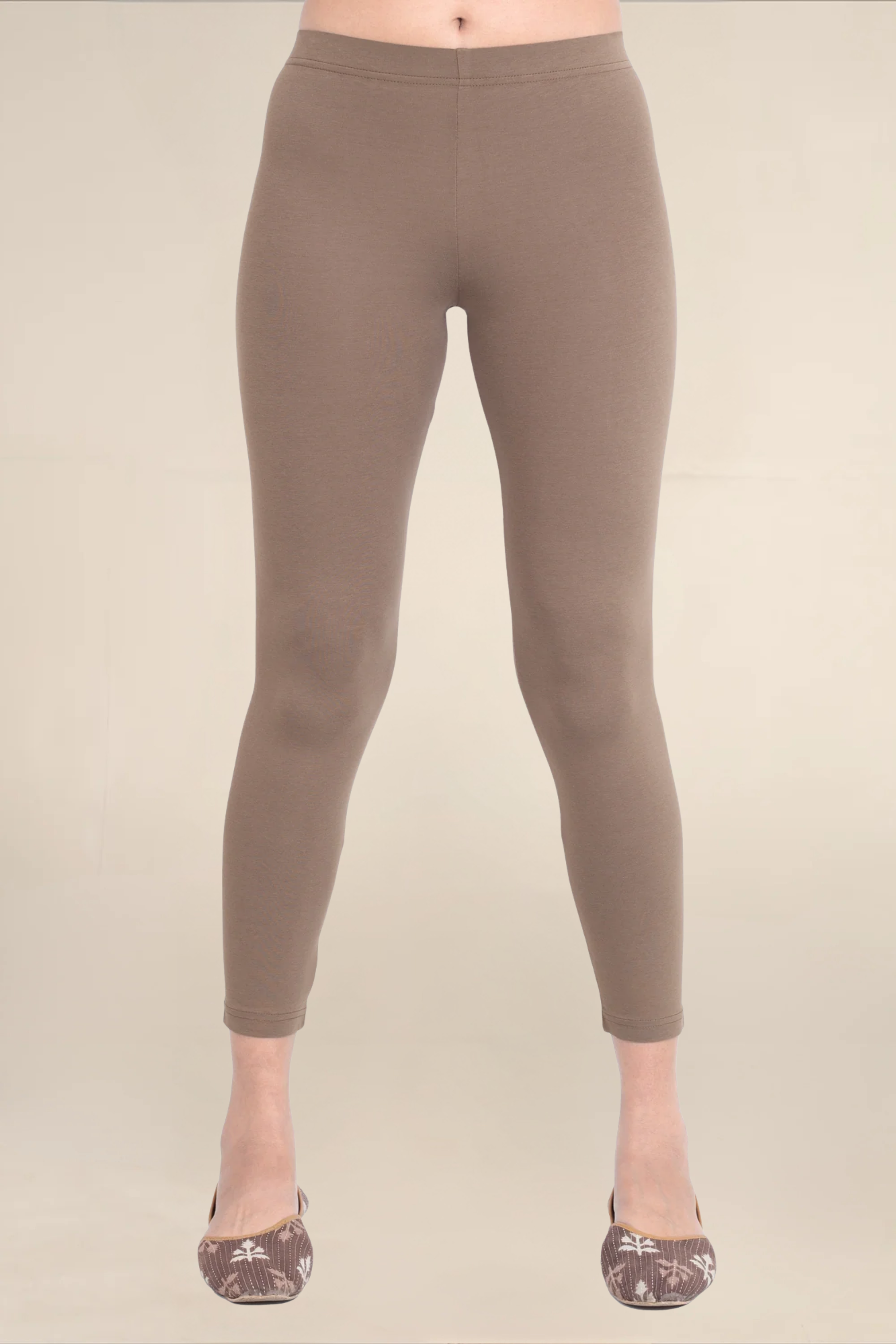 Women Mid Brown Ankle Length Legging
