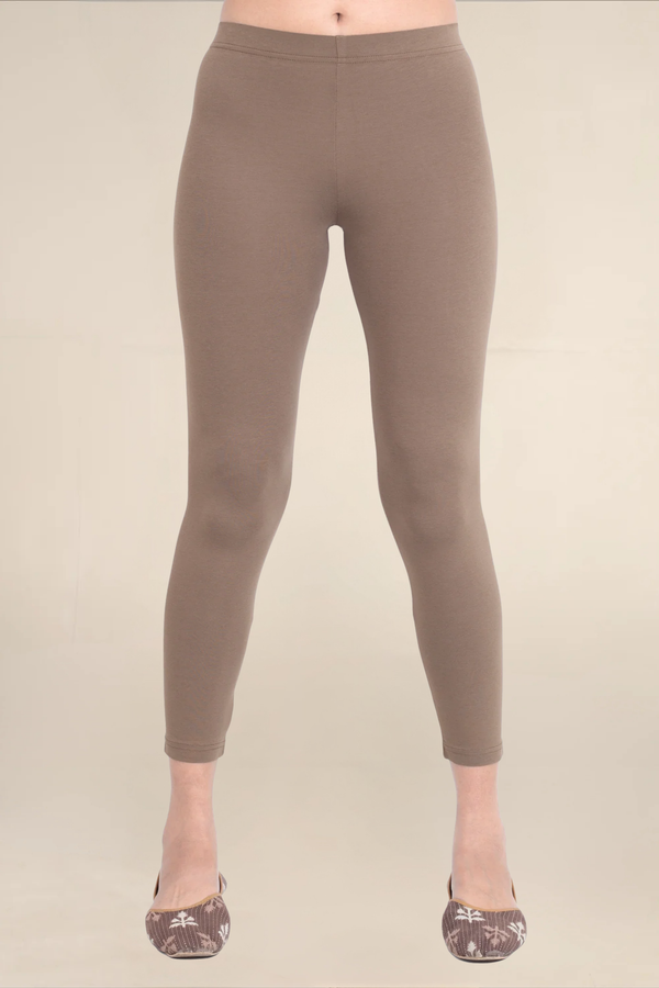 Women Mid Brown Ankle Length Legging