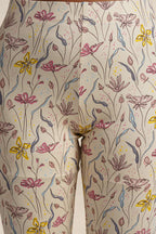 Womens Printed Cotton Leggings - Floral Elegance with Supreme Comfort