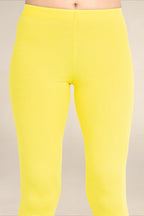 Women Pop Yellow Breathable Long Length Legging