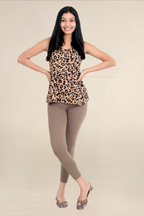 Women Mid Brown Ankle Length Legging