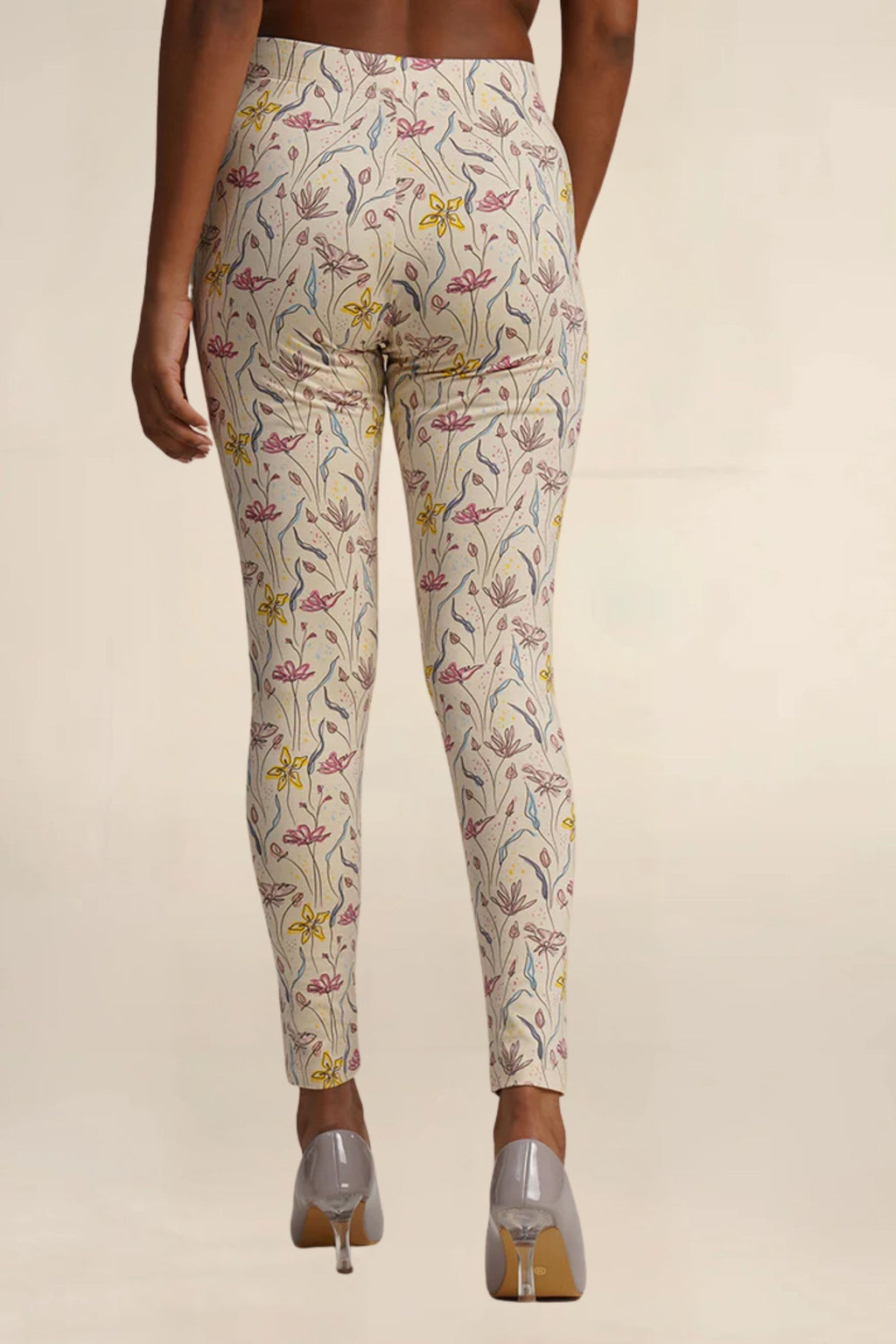 Womens Printed Cotton Leggings - Floral Elegance with Supreme Comfort