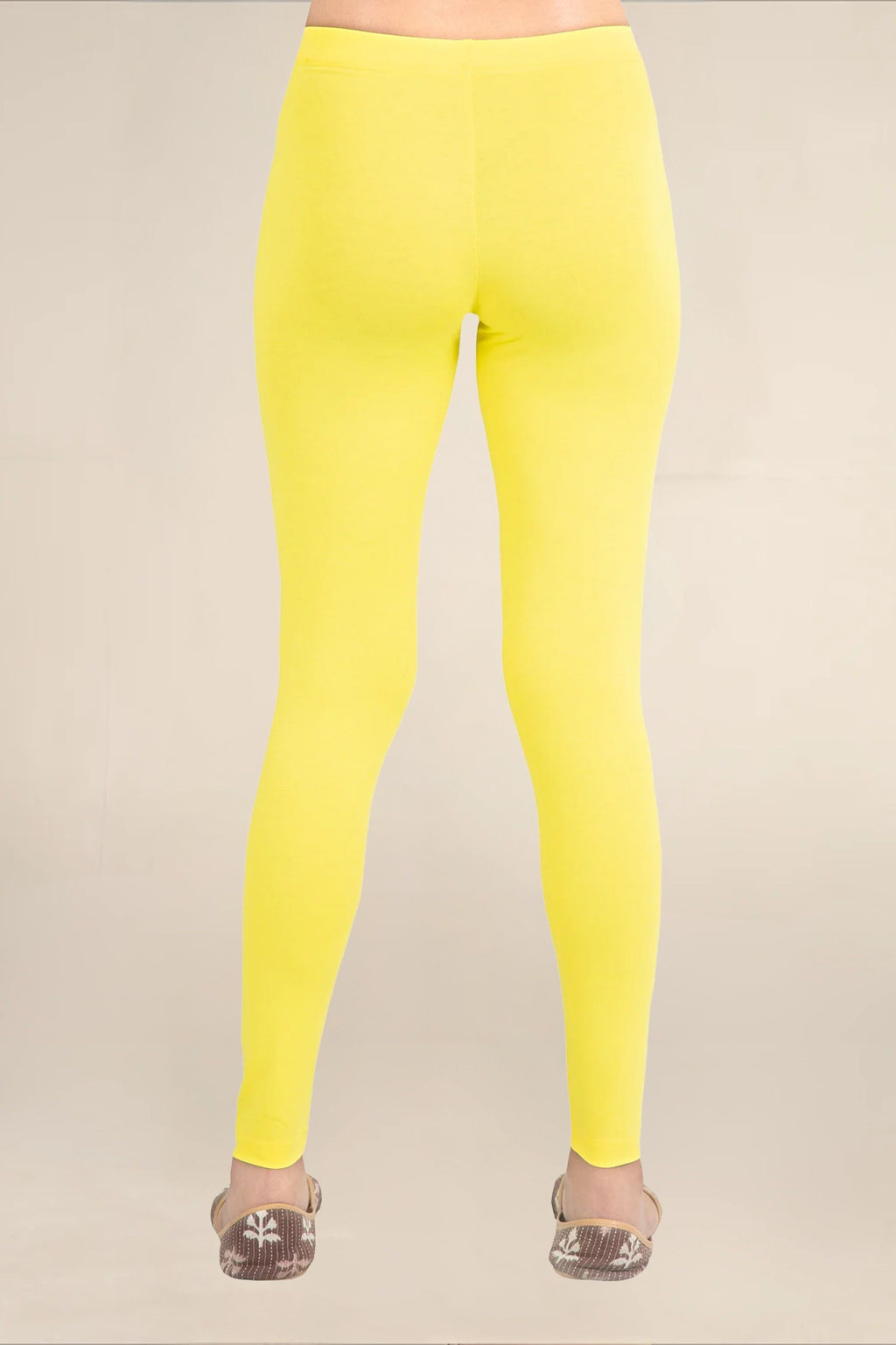 Women Pop Yellow Breathable Long Length Legging