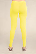 Women Pop Yellow Breathable Long Length Legging