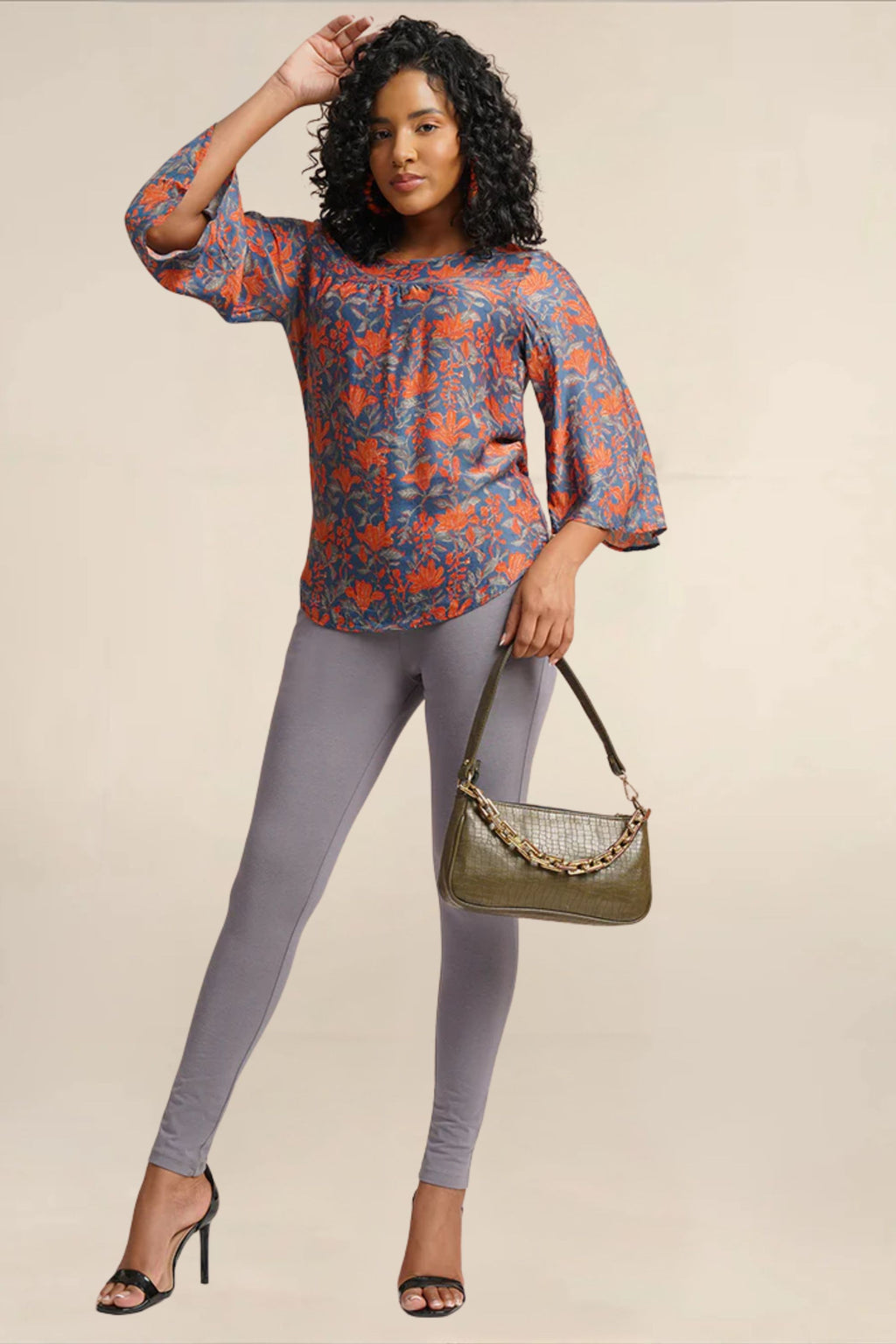 WOMENS LIGHT GREY STEEL REGULAR LENGTH POCKET LEGGING