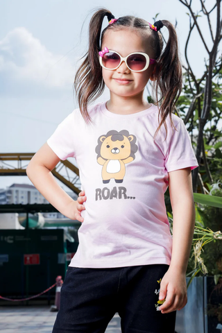 Girls Regular Fit Half Sleeves T-Shirt - Round Neck Comfortable Cotton Tee for Casual