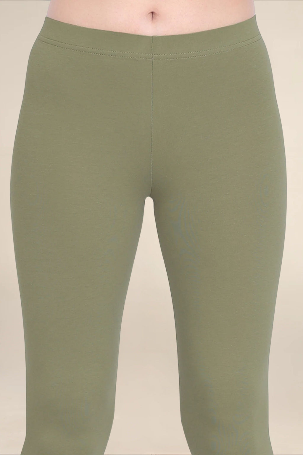 Women Olive Breathable Long Length Legging
