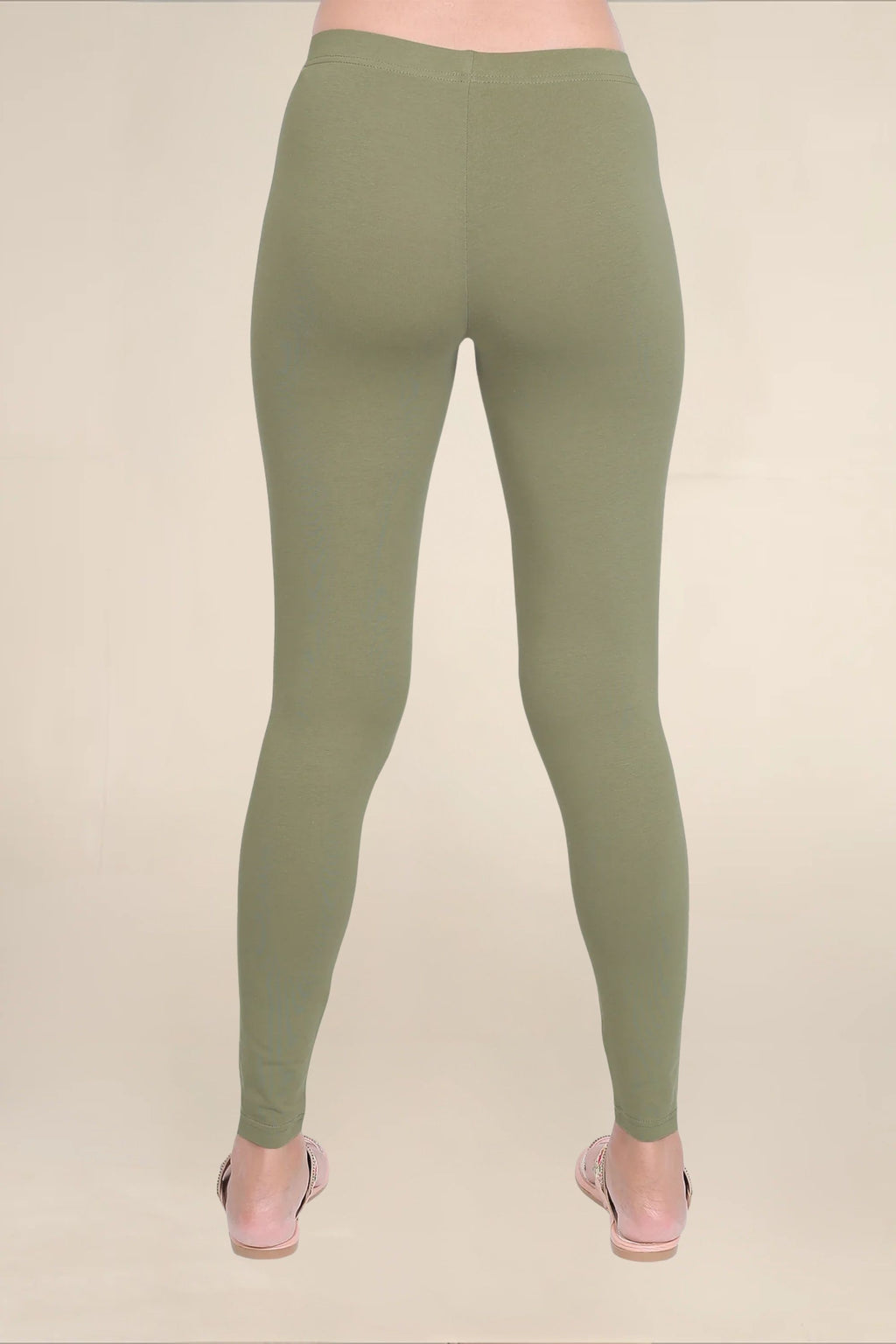 Women Olive Breathable Long Length Legging
