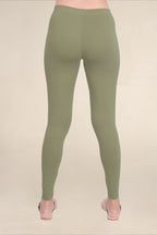 Women Olive Breathable Long Length Legging