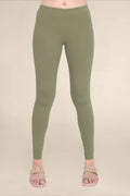 Women Olive Breathable Long Length Legging