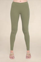Women Olive Breathable Long Length Legging