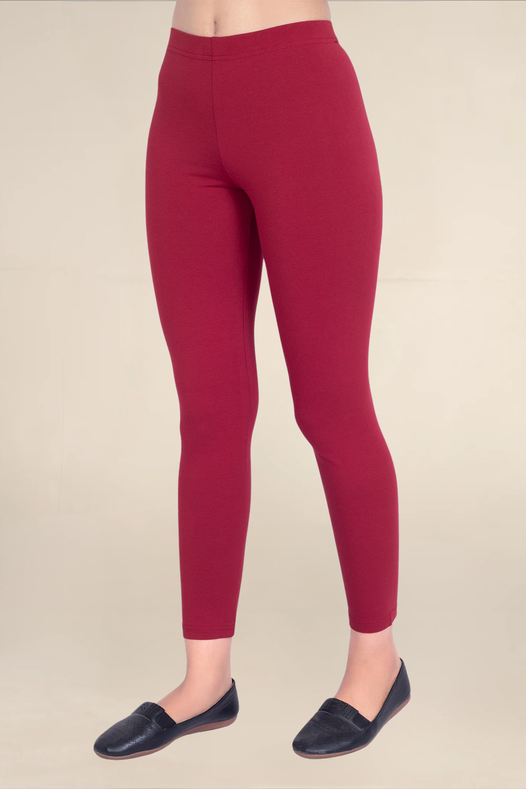 Women Maroon Ankle Length Legging
