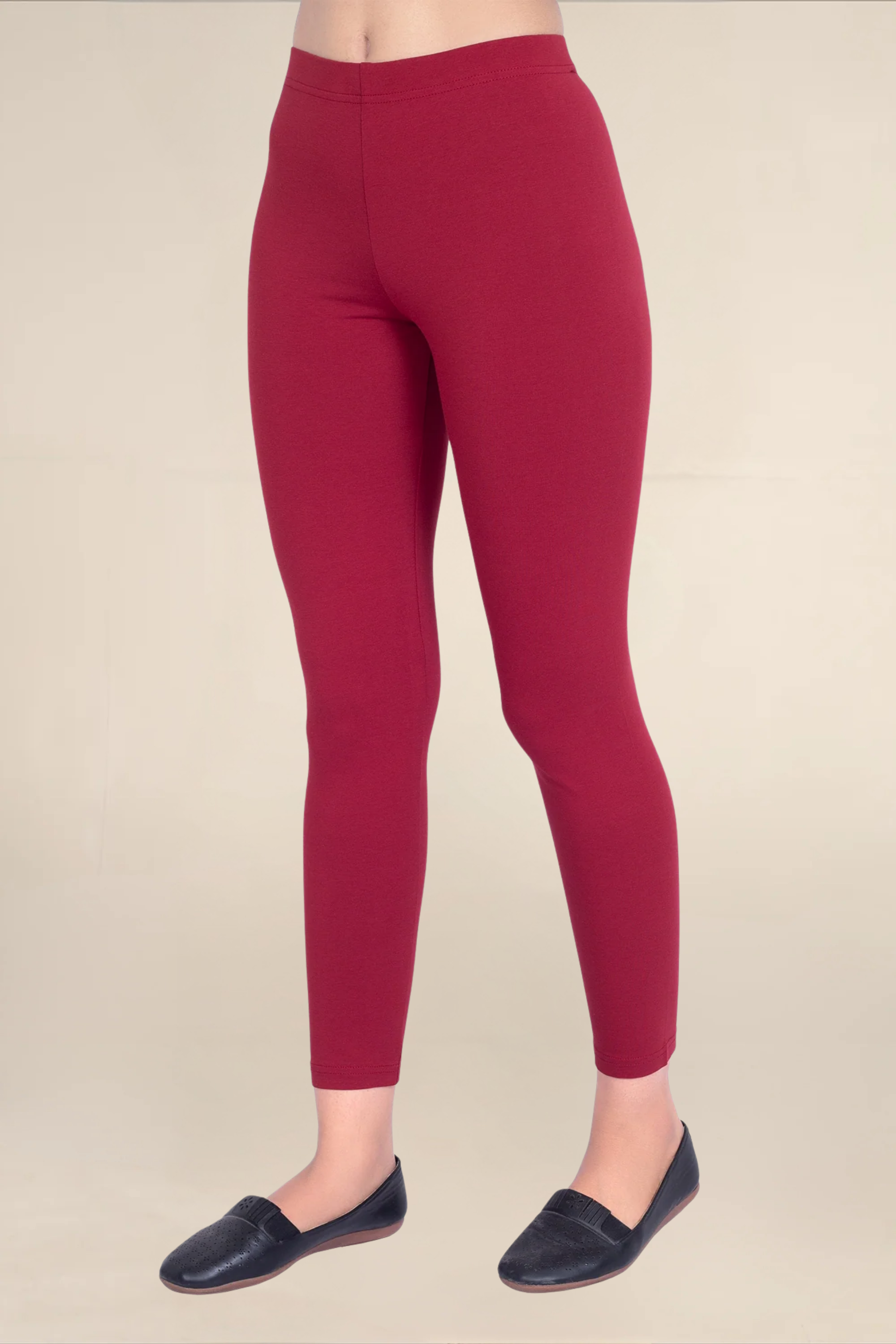 Women Maroon Ankle Length Legging
