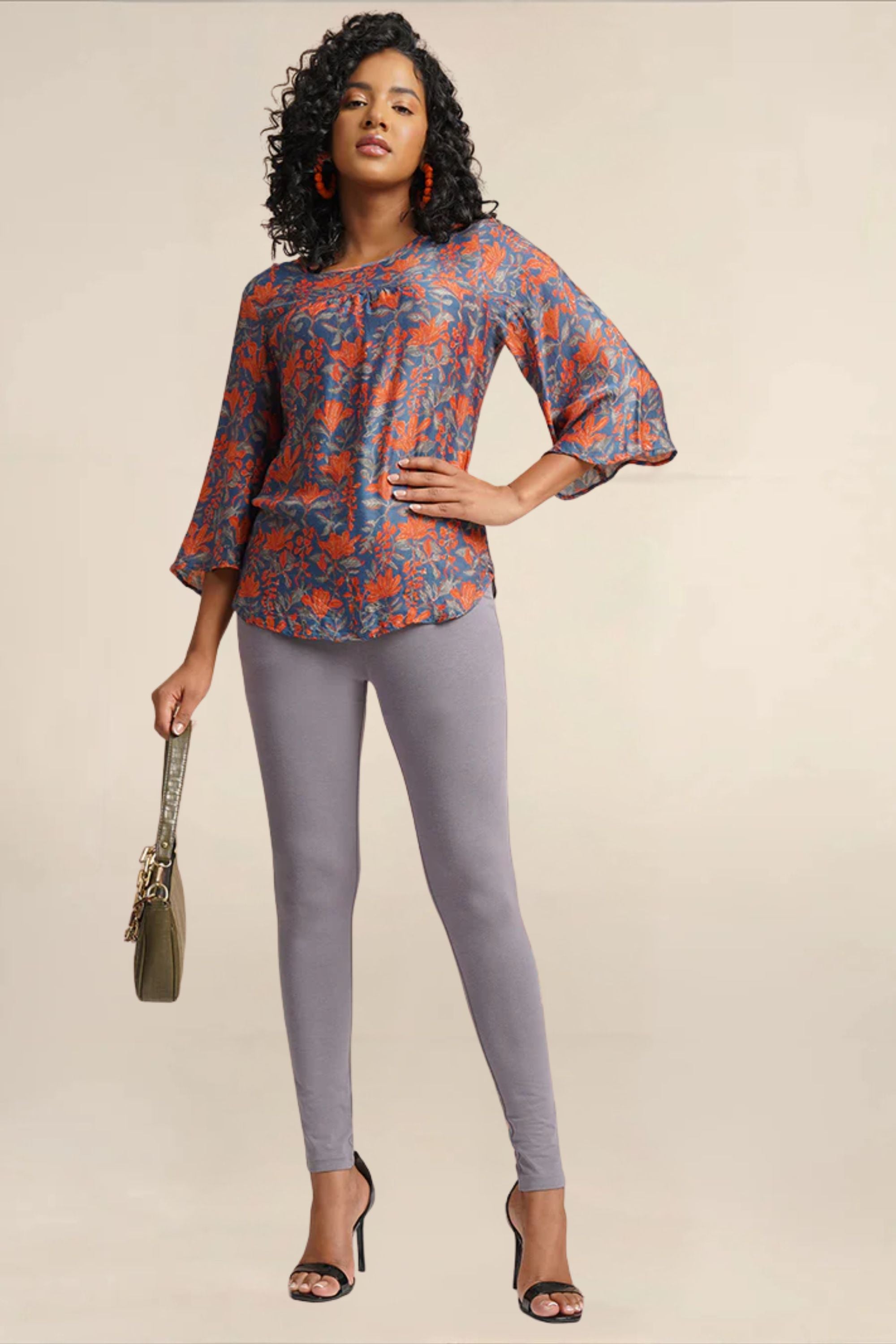WOMENS LIGHT GREY STEEL REGULAR LENGTH POCKET LEGGING