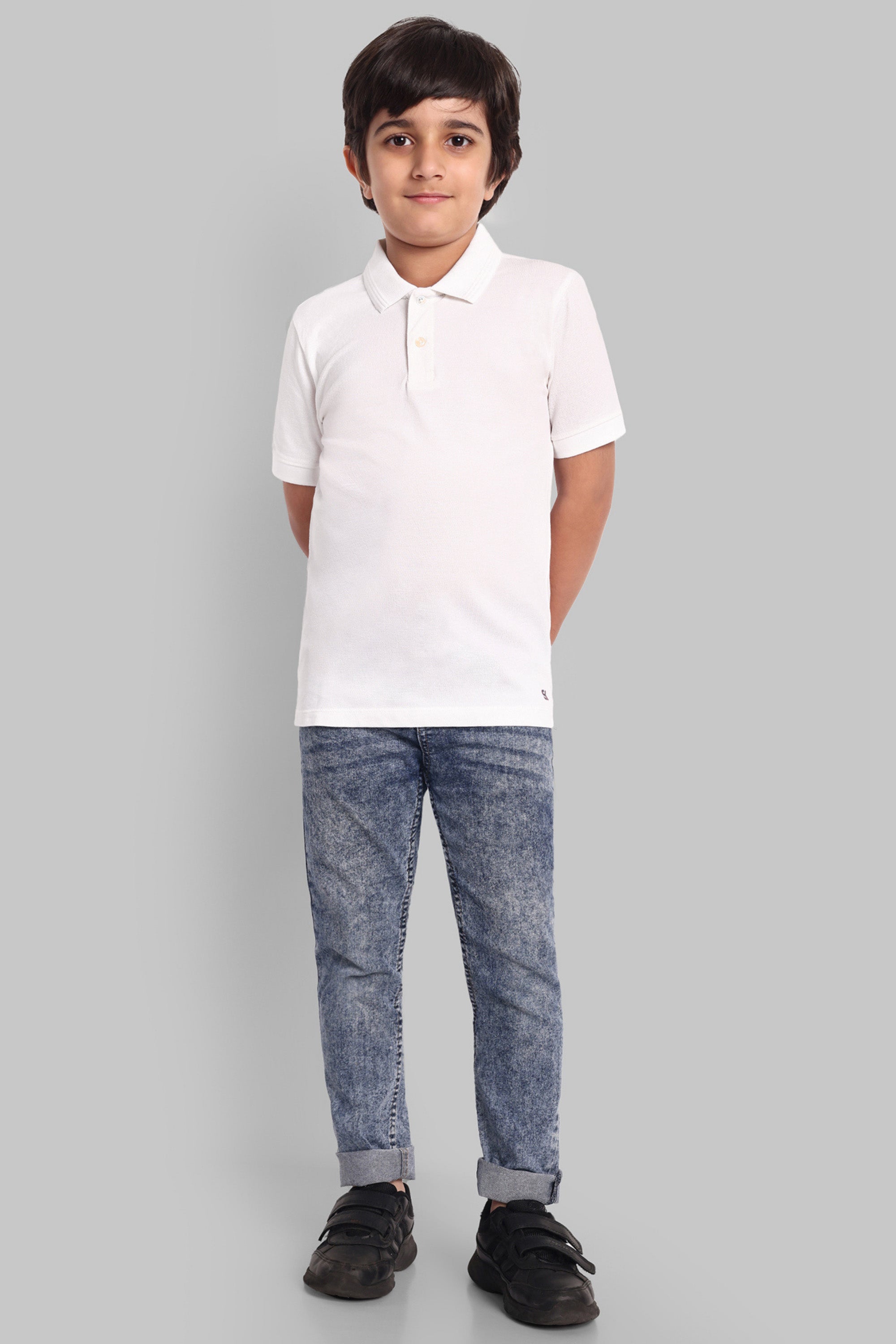 Boys Classic Cotton Polo T-Shirt White