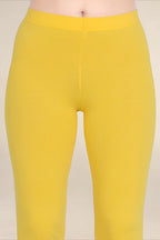 Women Mustard Breathable Long Length Legging