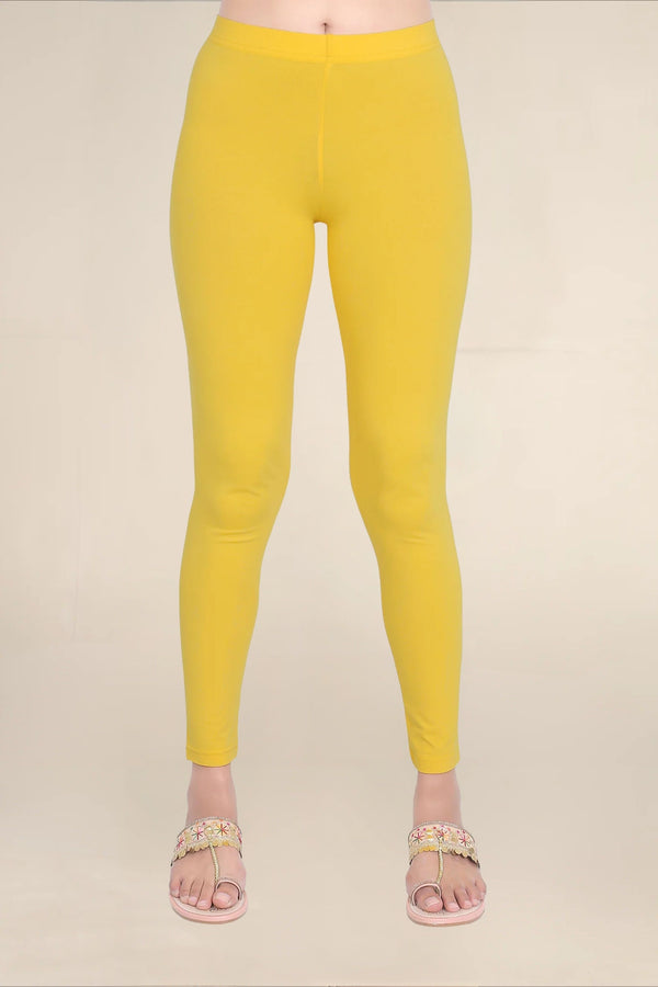 Women Mustard Breathable Long Length Legging