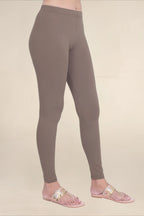Women Mid Brown Breathable Long Length Legging