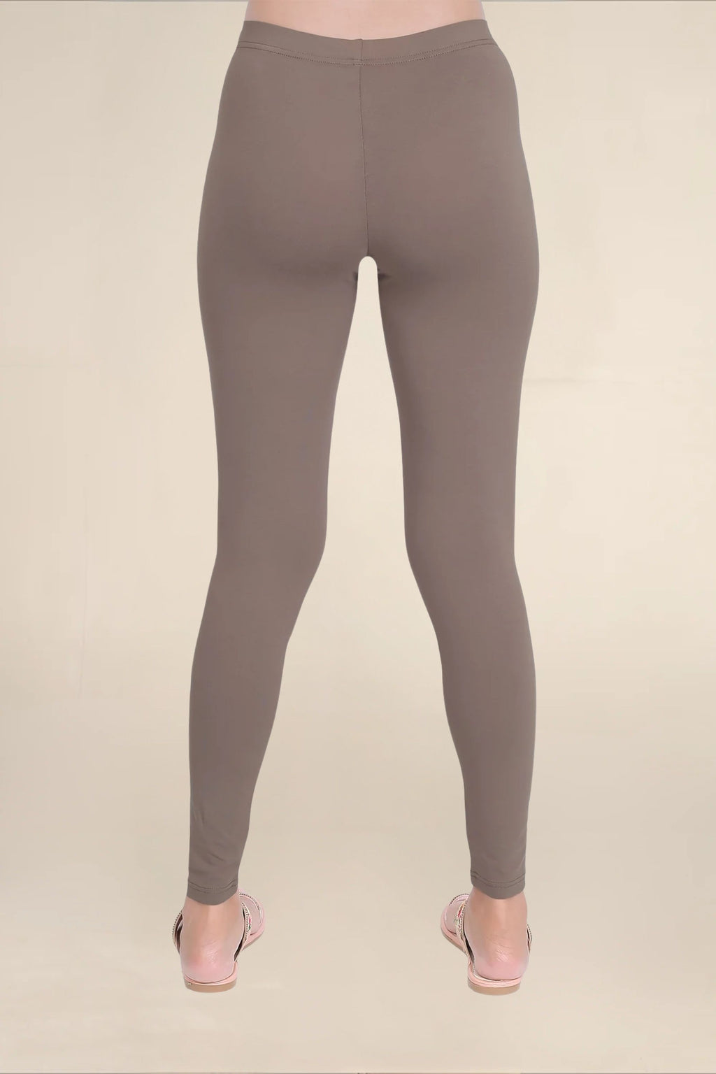 Women Mid Brown Breathable Long Length Legging