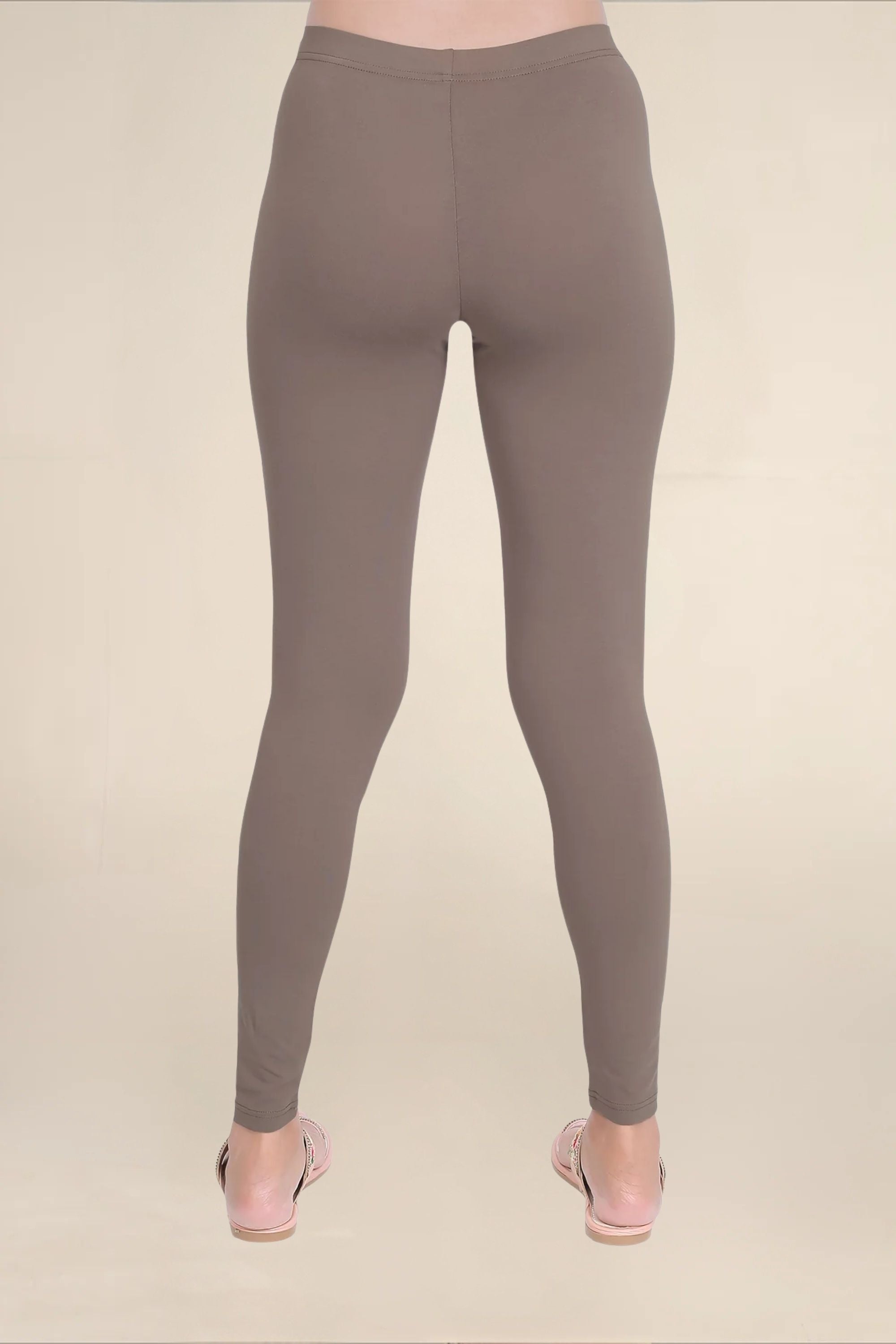 Women Mid Brown Breathable Long Length Legging