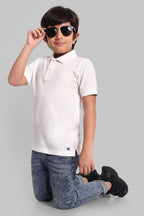 Boys Classic Cotton Polo T-Shirt White
