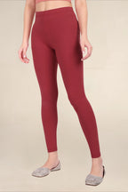 Women Maroon Breathable Long Length Legging
