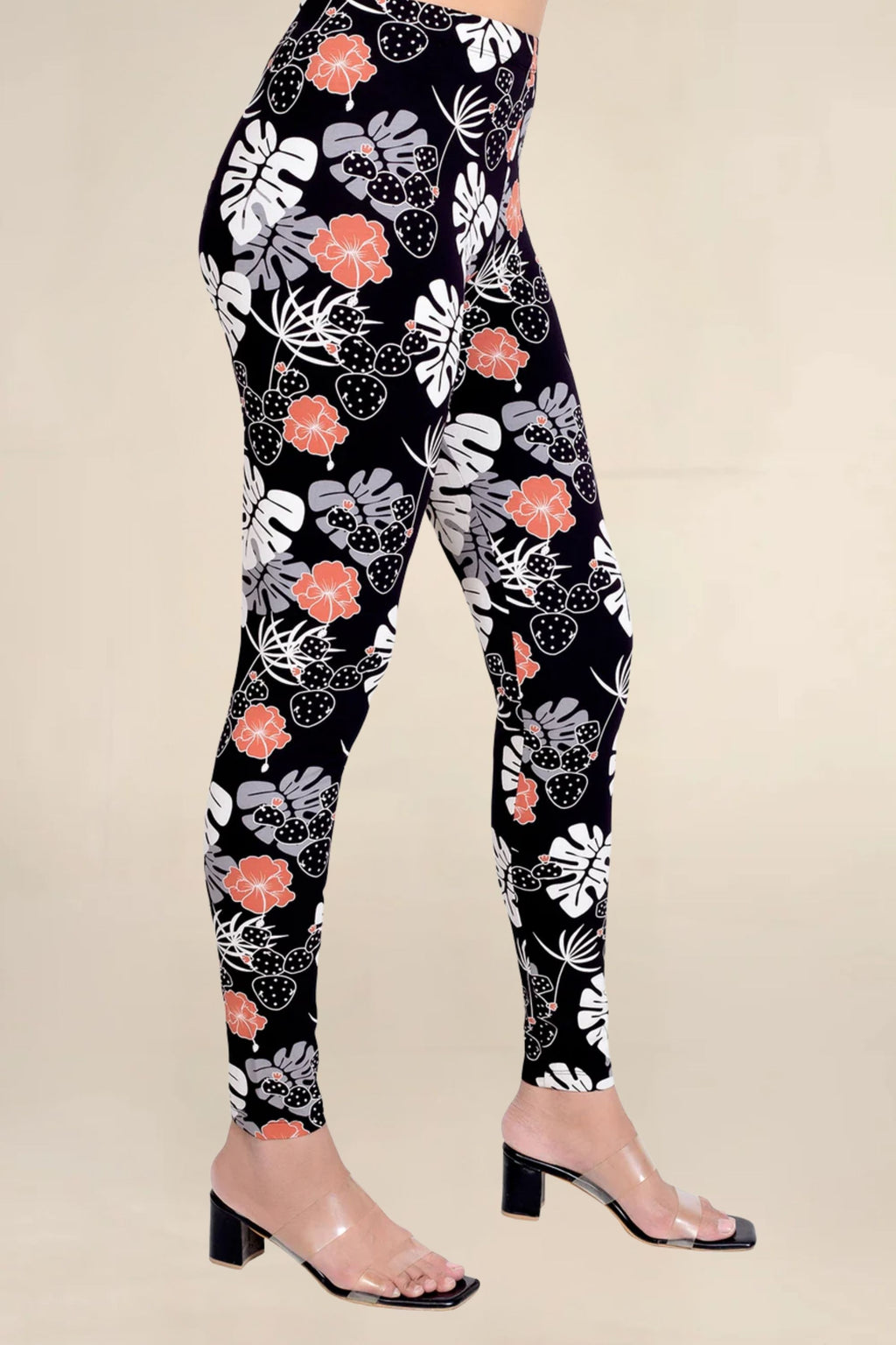 Women Black Printed Stretchable Legging