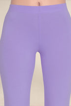 Women Lilac Breathable Long Length Legging