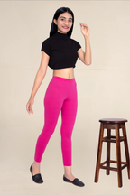 Women Fuchsia Ankle Length Legging