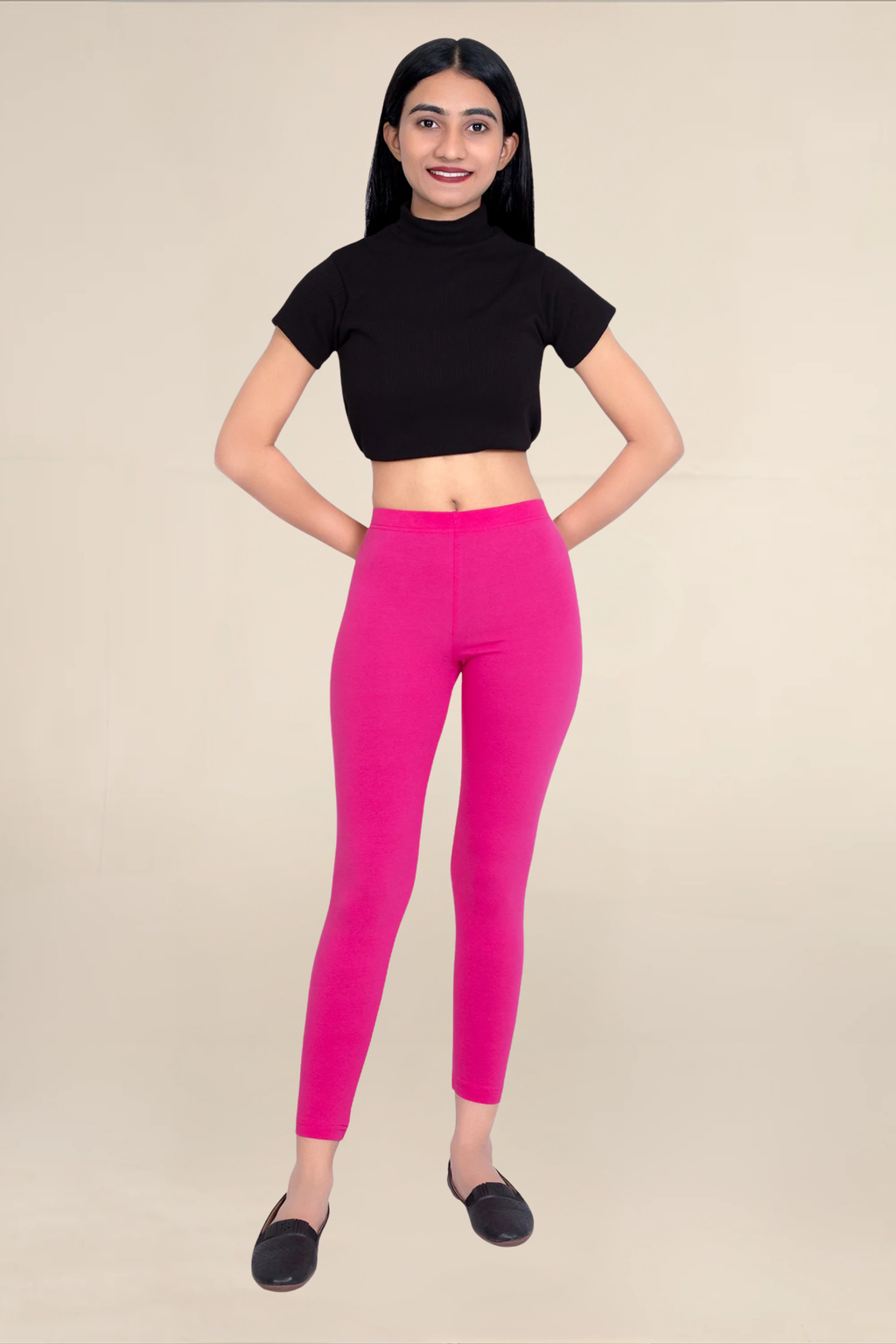 Women Fuchsia Ankle Length Legging