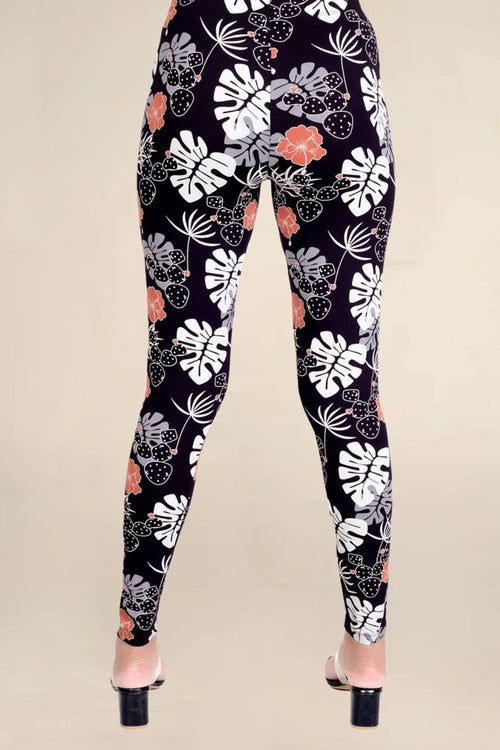 Women Black Printed Stretchable Legging
