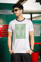 Mens White Round Neck T-Shirt