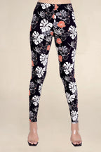 Women Black Printed Stretchable Legging