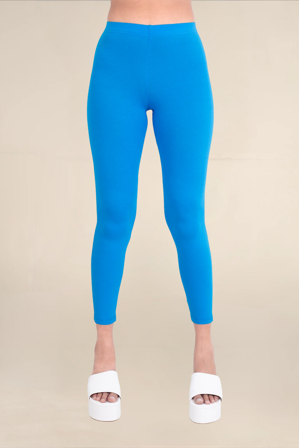Women French Blue Ankle Length Legging