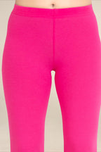 Women Fuchsia Breathable Long Length Legging