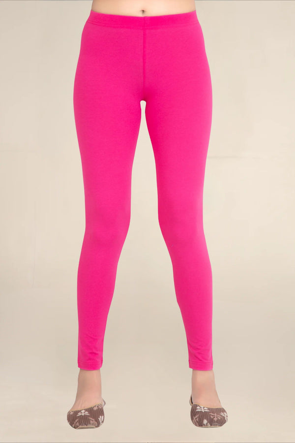 Women Fuchsia Breathable Long Length Legging