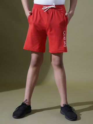 Boys Classic Red Casual Shorts