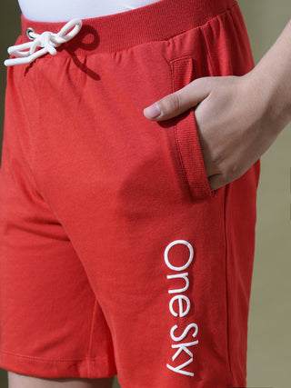 Boys Classic Red Casual Shorts