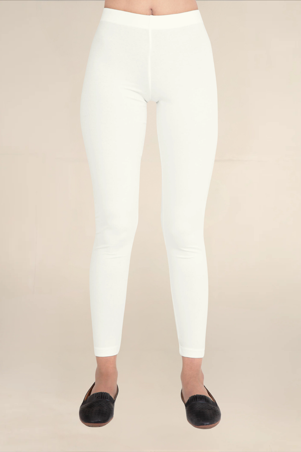Women Ecru Ankle Length Legging