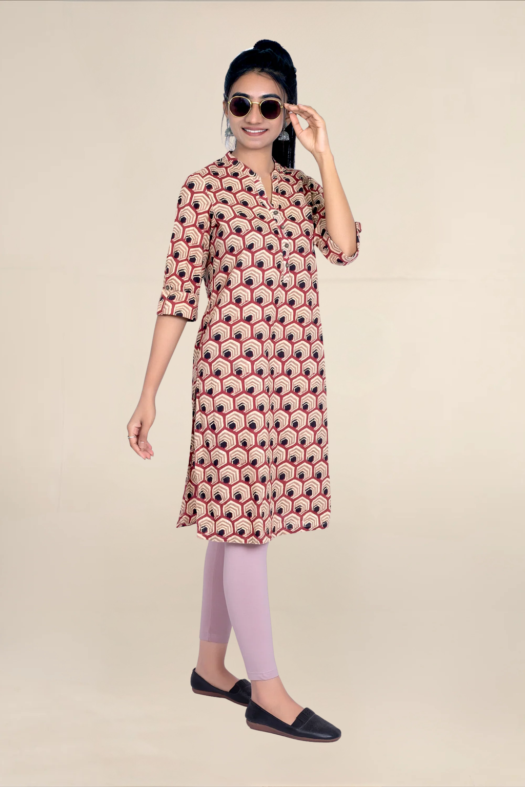 Women Dusty Rose Ankle Length Legging